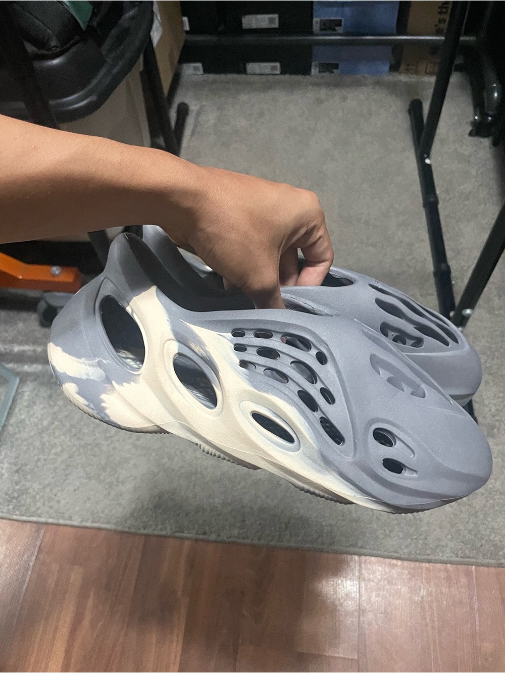 Grey Marble Slides Size 12